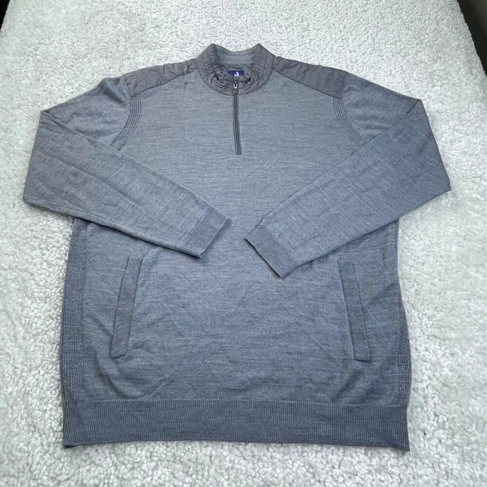 Johnny-O Hybrid Prep-Performance 1/4  Zip Merino Wool Sweater Gray